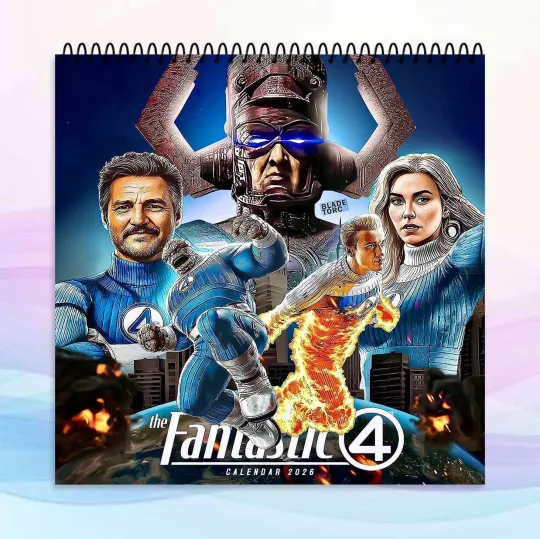 Discover Fantastic Four 2026 Calendar, Epic Superhero Wall Art, Marvel Action Gift Decor