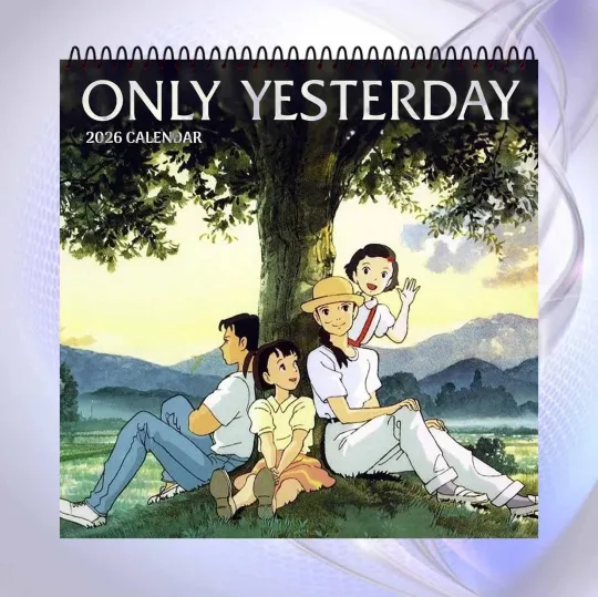 Only Yesterday 2026 Calendar, Studio Ghibli Art Wall Calendar,Vintage Anime Gift