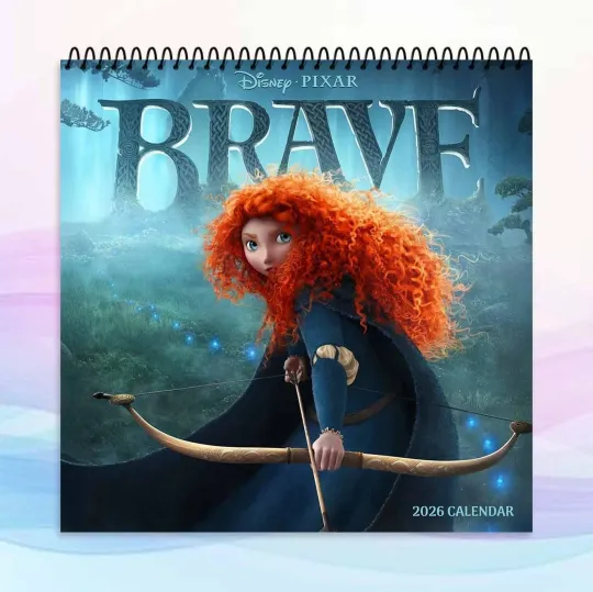 Discover Brave 2026 Calendar, Disney Princess Merida Wall Calendar, Fantasy Gift
