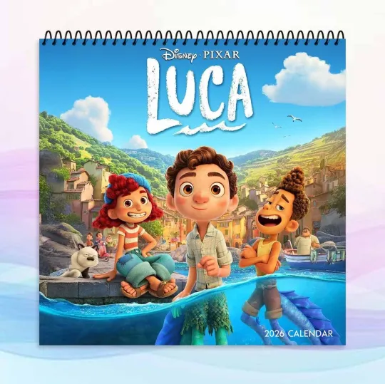 Discover Luca 2026 Calendar, Disney Wall Calendar, Cute Animated Art Print