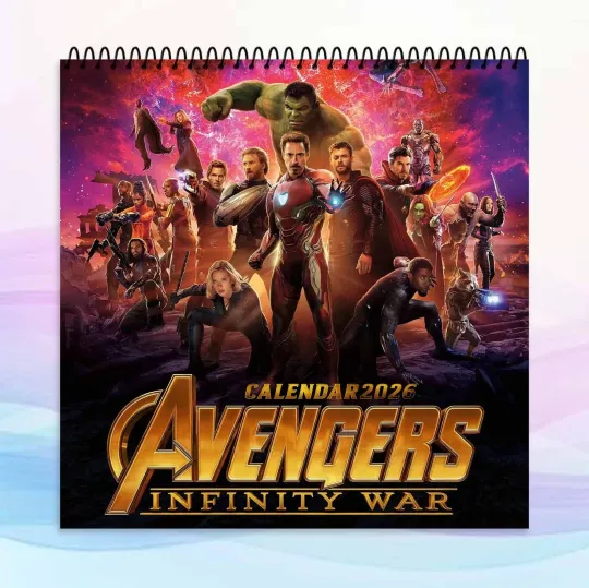 Discover Avengers Infinity War 2026 Calendar, Marvel Hero Wall Art, Epic Room Decor