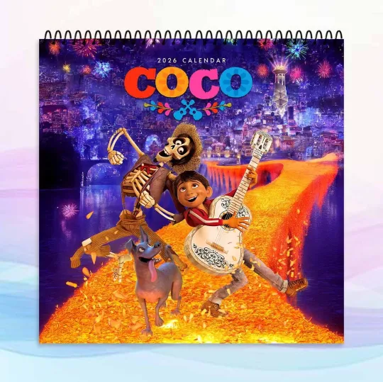 Discover Coco 2026 Calendar, Colorful Wall Art, Vibrant Kids Room Decor Gift