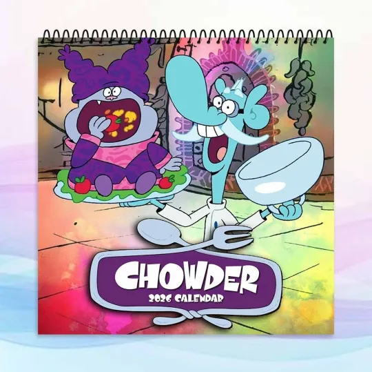 Discover Chowder 2026 Calendar, Cute Cartoon Wall Art, Colorful Kids Room Decor Gift