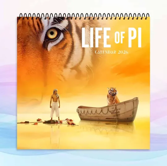 Discover Life of Pi 2026 Calendar, Cinematic Adventure Art Print, Ocean Survival Decor