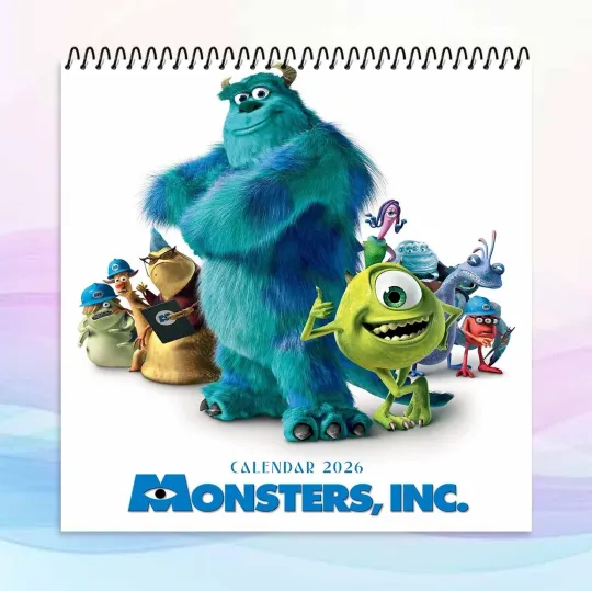 Discover Monsters Inc 2026 Calendar, Monster Characters Wall Art Room Decor