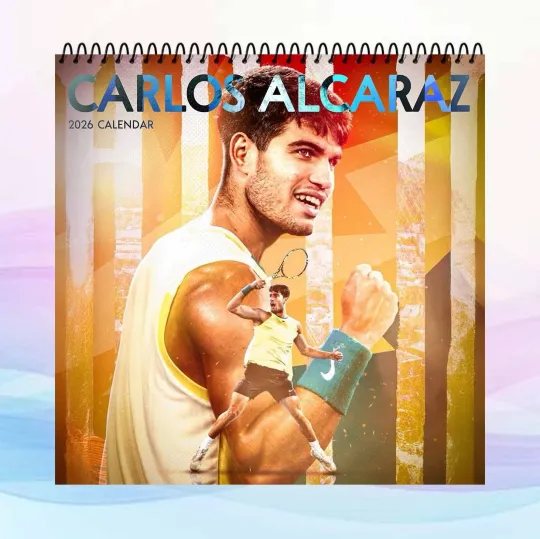 Discover Carlos Alcaraz 2026 Calendar, Tennis Player Calendar, Sports Wall Art