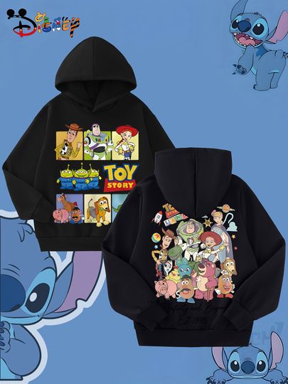 Discover Disney Autumn and Winter Sweater "Toy Story" Cute Cartoon Pattern Double-Sided Print Design Unisex Hoodie sweatshirt