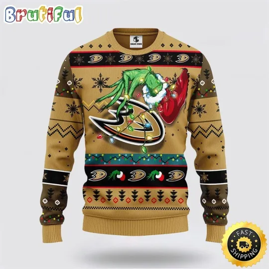 Anaheim Ducks Ice Hockey Ugly Sweater The Hand Of funny character Ugly Christmas Sweater