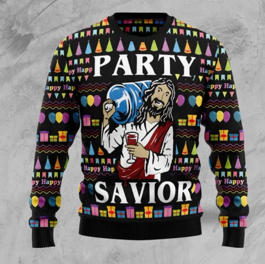 Discover Jessuss Party Ugly Christmas Sweater, Perfect Holiday Gift