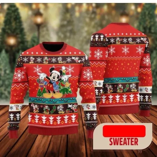 Discover Funny Mouse Ugly Christmas Sweater  Mouse Santa Red Hat Xmas Party