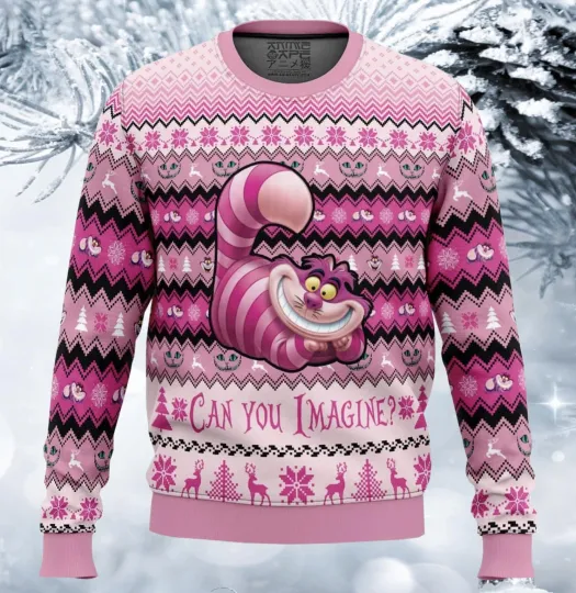 Discover Cheshire Alice In Wonderland Ugly Christmas Sweater Unisex All Size