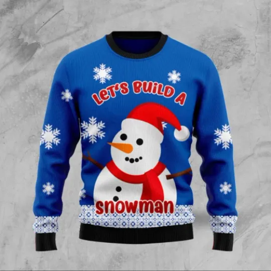 Discover Lets Build A Snowman Ugly Christmas Sweater