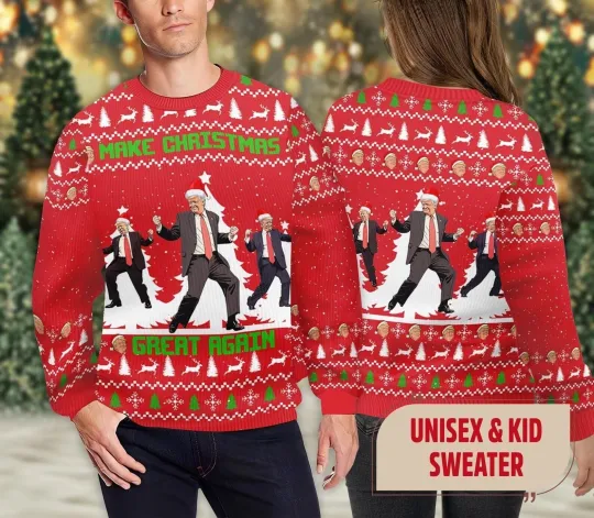 Discover Trump Dancing Make Christmas Great Again Ugly Sweater Gift For Christmas