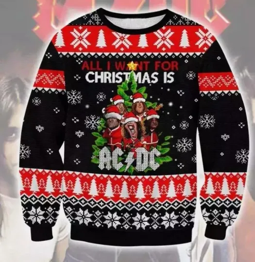 Gift For Christmas Is Music Rock Band Ugly Christmas Sweater 3D