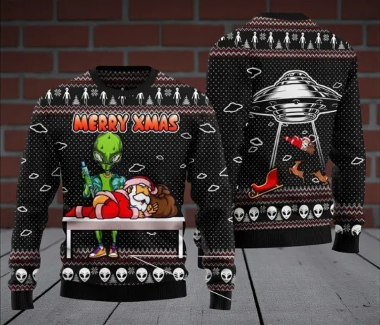 Discover Alien Merry Xmas Ugly Christmas Sweater