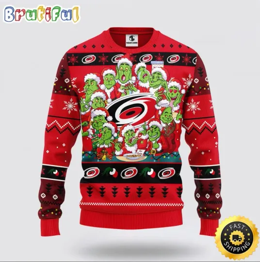 Discover Carolina Hockey Ugly Sweater 12 Expressions Of funny character Christmas Holiday Pullover