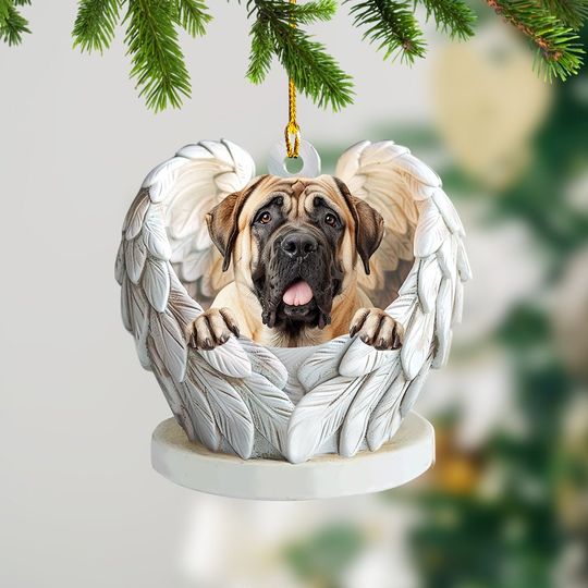 Discover English Mastiff Dog Angel Wings Ornament, English Mastiff Dog Christmas Ornament, English Mastiff Dog Ornament