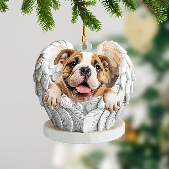 Discover Bulldog Angel Wings Ornament, Lovely Bulldog Christmas Ornament Gift, Bulldog Ornament Decor