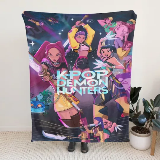 Discover Kpop Demon Hunter Blanket, Anime Girls Fleece Blanket