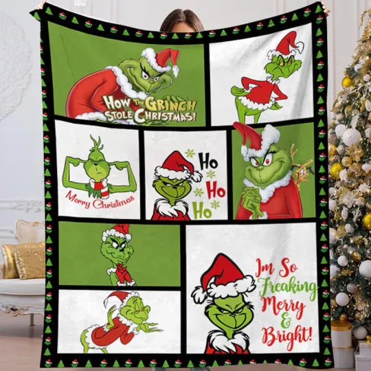 Discover Funny funny character Christmas Blanket, Vintage funny character Christmas Fleece Blanket