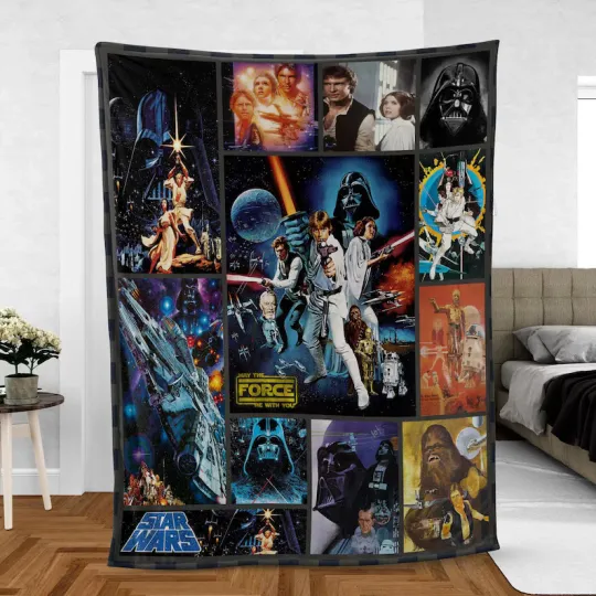 Discover Stars Wars PREMIUM Fleece Blanket, Vtg Movie Anniversary Fleece Blanket