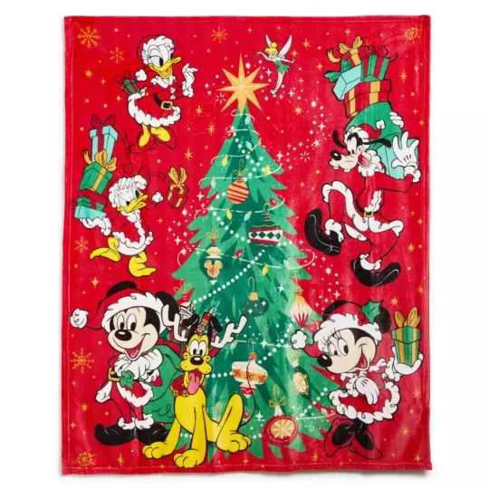 Discover Mickey Mouse And Friends Holiday Christmas DisneyFriends Fleece Blanket