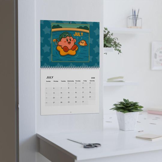 Discover Kirby Calendar (2026) | Kirby New Year Months Days Game Cute Schedule Gaming Kawaii Planner Stocking Stuffer Gift For Her For Him