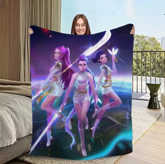 Discover KPop Demon Blanket For Sofa Living Room Fleece Blanket