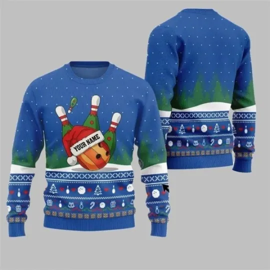 Discover 2025 Christmas Bowling Ball Ugly Christmas Sweater