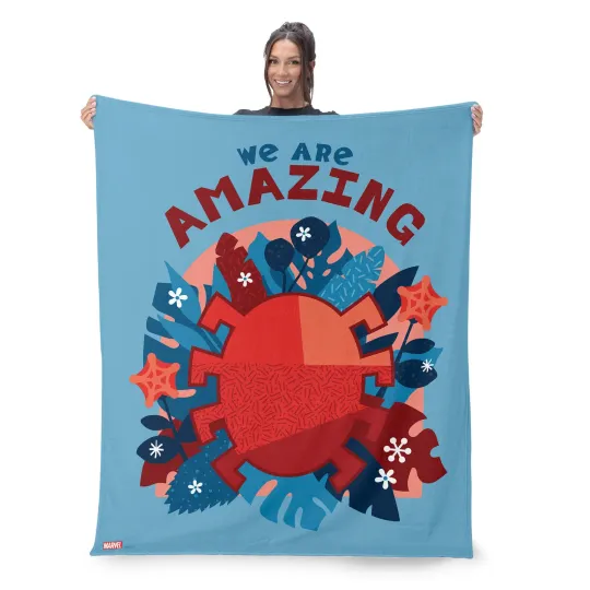 Discover Marvel The Avengers We Are Amazing SuperHero Disney Fleece Blanket