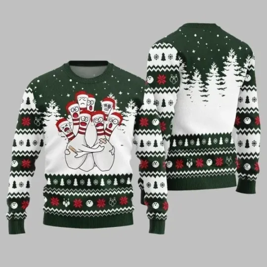 Discover Hilarious Bowling Ugly Sweater Christmas 2025