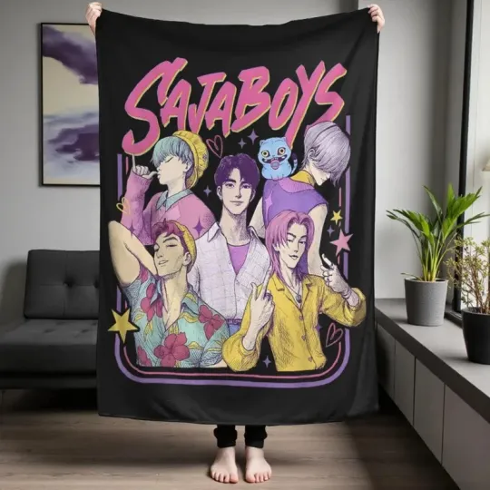 Discover Saja Boys Kpop Throw Blanket, Anime Demon Hunter Fleece Blanket