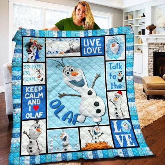 Discover Olaf Blanket, Frozen Cartoon Movies Fleece, Sherpa Blanket Soft and Cozy