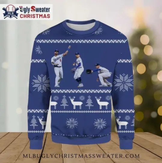 Discover Funny Dodgers In-Game Action Ugly Christmas Sweater