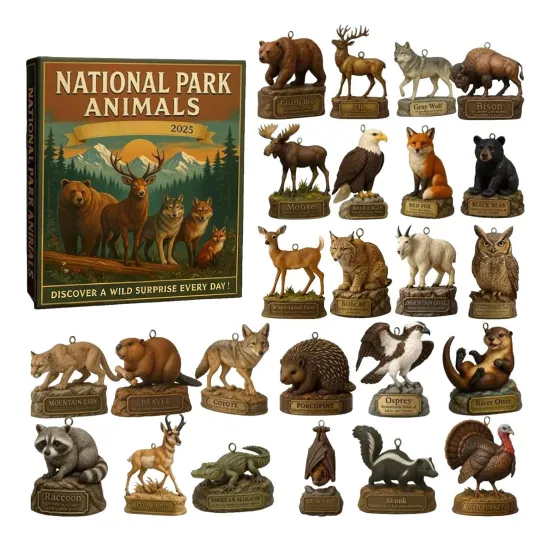 Discover National Parks Advent Calendar 2025, Christmas 2D Acrylic 24 Days Animal
