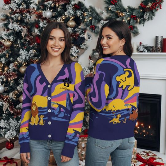 Discover Disney The Lion King Cardigan, Mufasa Simba Timon Pumbaa Hakuna Matata Pride Rock Family Matching Cardigan, Disney Family Trip Outfit