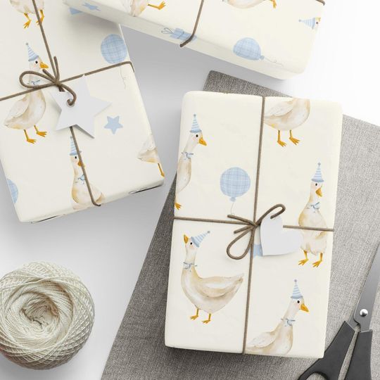 Discover One Silly Goose Gift Wrap, Nursery Rhyme Birthday Wrapping Paper for Kids