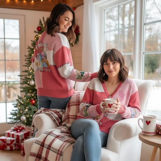 Discover Disney Cinde Princess Cardigan, Jaq Gus Mouse Cinderellas Sewing Co Knit Cardigan, Disney Winter Family Matching Trip Outfits