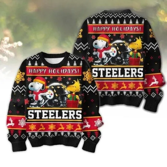 Discover Steeler Happy Holiday Merry Christmas Football Ugly Sweater