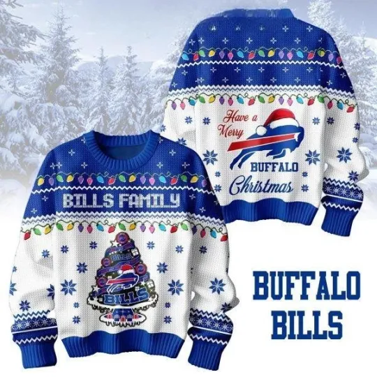 Discover Bills Family Have A Merry Christmas Ugly Sweater