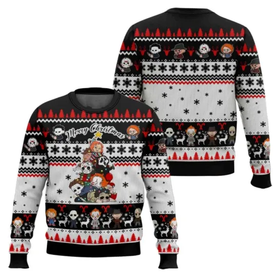 Merry Christmas Horror Villains Ugly Christmas Sweater