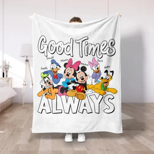 Discover Disney Good Times Always Fleece Blanket, Mickey And Friends Fleece Blanket