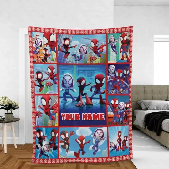 Discover Disney Spidey And His Amazing Friends Cozy Customized Name Fleece Blanket