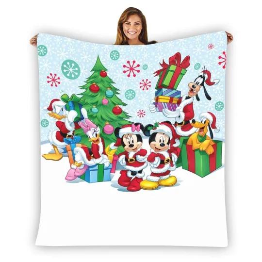 Discover Disney Christmas Mickey Blanket Christmas Fleece Blanket, Disney Christmas
