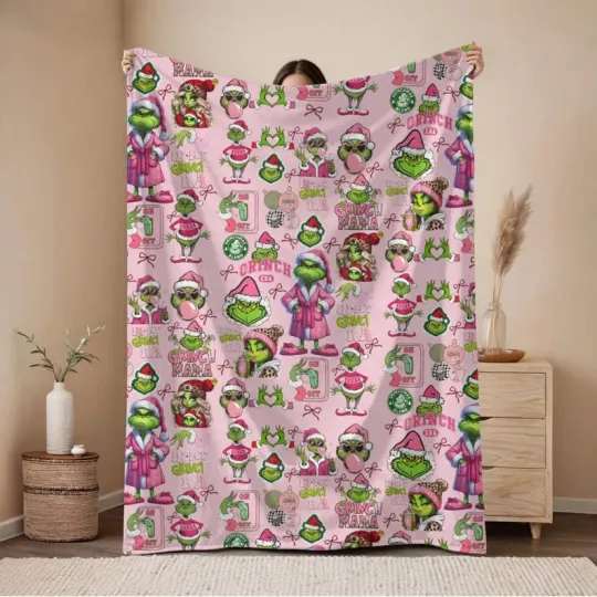 Discover funny character Christmas Blanket, Disney Holiday Fleece Blanket
