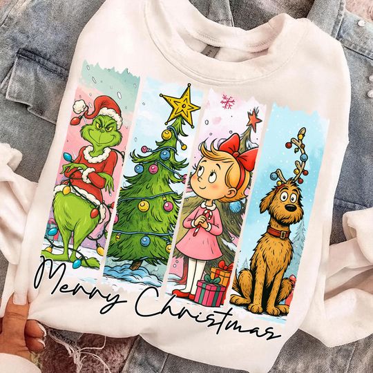 Discover Retro Green Christmas PNG: Grin Png, Christmas Comedy Movies Friends Png, 90s Christmas Png (Digital Download)