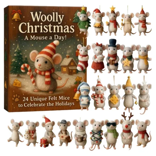 Discover 2025 Christmas Mouse Advent Calendar 2D Flat Acrylic 24Days Mice Figurines Charm