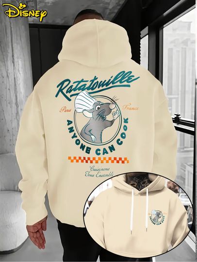 Discover Disney Chef Hoodies for Men and Women - "Ratatouille" Movie Pattern Pullover Sweatshirt, Loose Couple Cute Print Casual