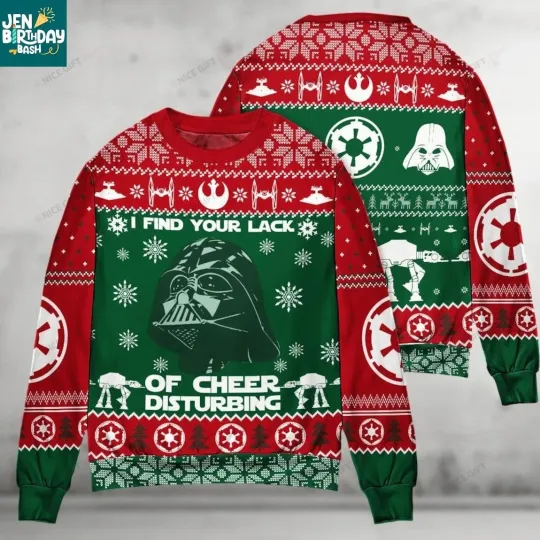 Discover Star Wars Darth Vader I Find Your Lack Of Cheer Disturbing 2025 Ugly Sweater