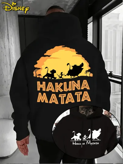 Discover Disney Cartoon Lion King Men's Hoodie, Autumn and Winter Casual Pullover Suitable for Both Men and Women, Extra-large Hoodie